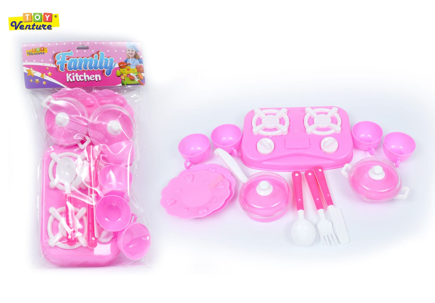 HappyGift Ultimate Creative & Play Bundle - Air-Dry Clay, Pretend Kitchen Set & Hair Ties Mega Pack