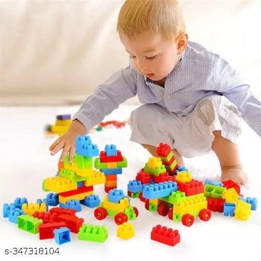 WonderPlay 110-Piece Building Blocks Set - Educational Construction Toy in Large Storage Tub