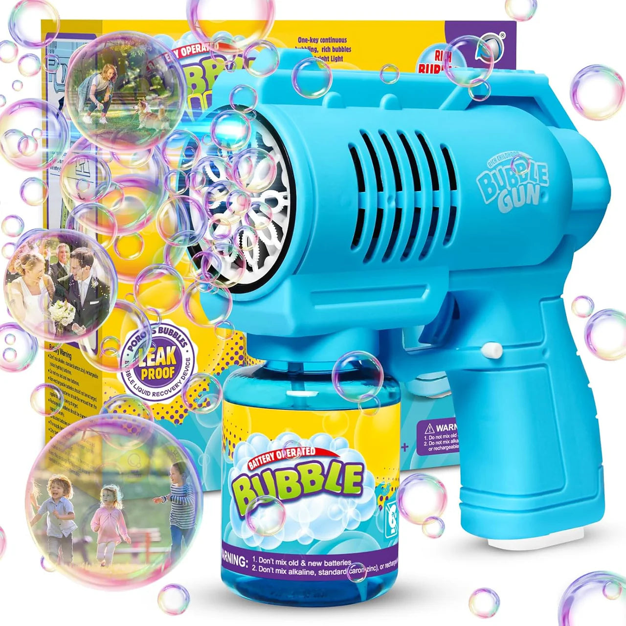 Automatic Bubble Machine Gun for Kids – 10-Hole Bubble Blower