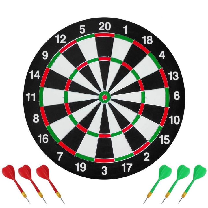 Double-Sided Classic Dartboard Game Set – With Steel Tip Darts