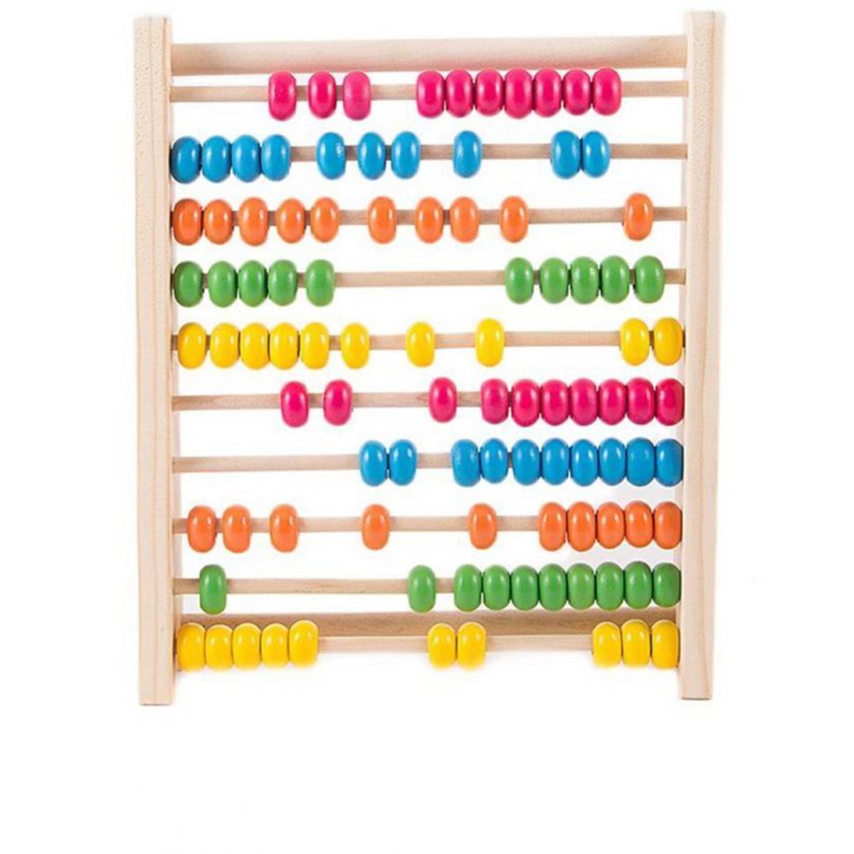 Classic Wooden Abacus Counting Toy - Colorful Math & Learning Tool for Kids