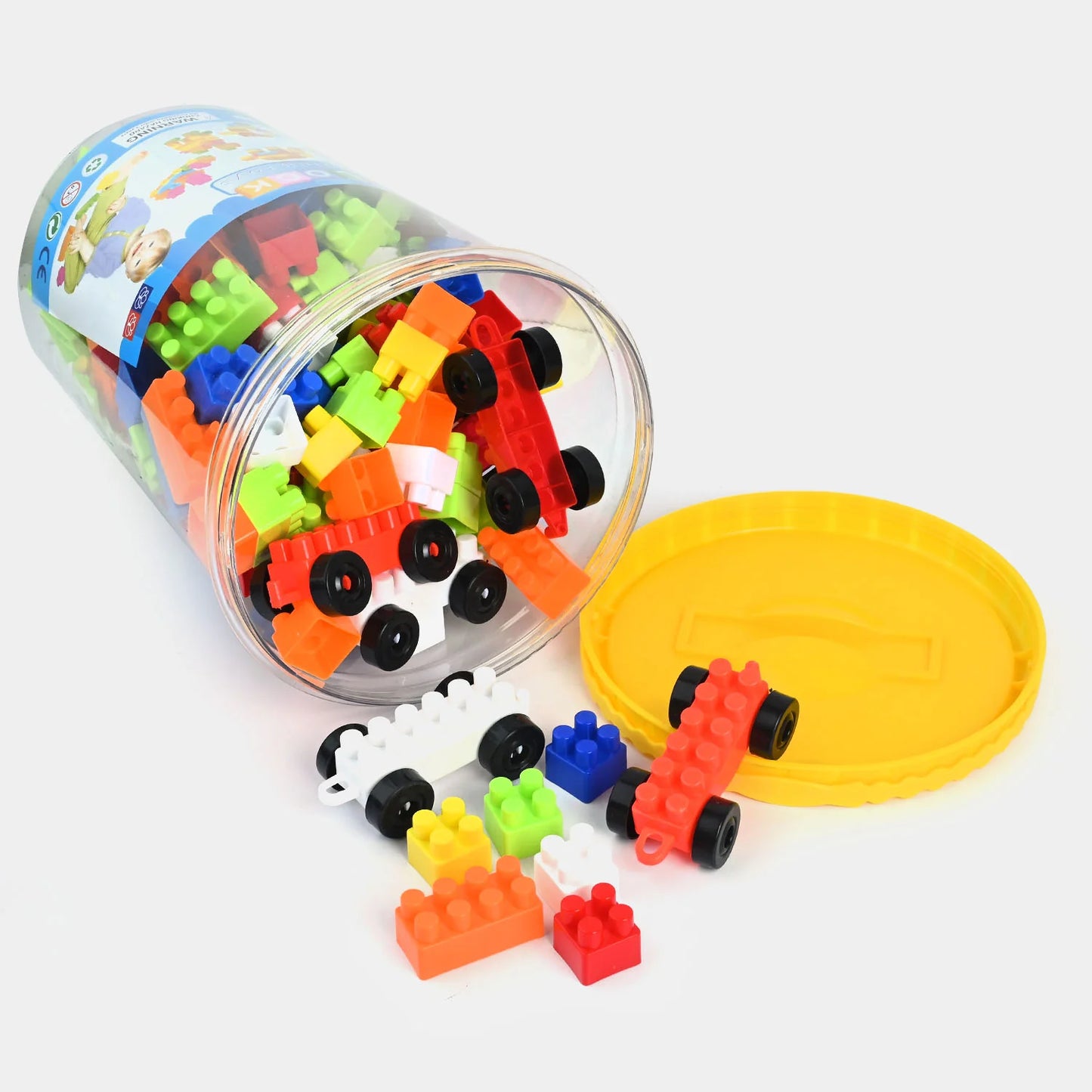 WonderPlay 170-Piece Building Blocks & Vehicle Set - Educational Construction Toy in Jumbo Storage Tub