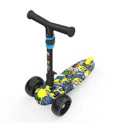 Kids 3-Wheel Scooter – Blue Graffiti Design