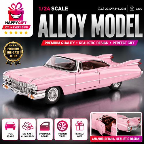 1/24 Scale Die-Cast 1959 Cadillac Eldorado Model - Premium Alloy Pink Edition