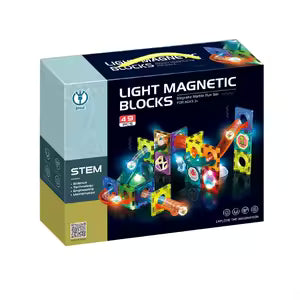 Magnetic Blocks Marble Run STEM Light (49-Piece)