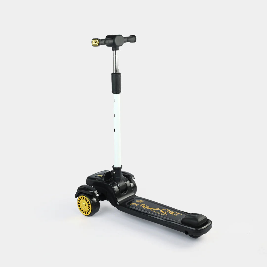 3-Wheel Kids' Scooter – Sleek Black & Gold Edition
