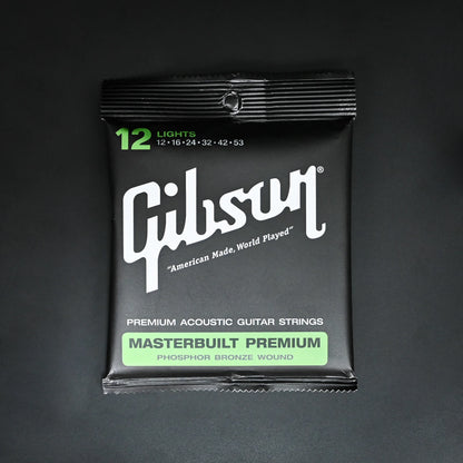 Gibson Masterbuilt Premium Phosphor Bronze Acoustic Guitar Strings, Light Gauge (12-53), 6-Pack Bundle