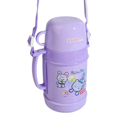 Cute Purple Children's Thermos with Cup Lid
