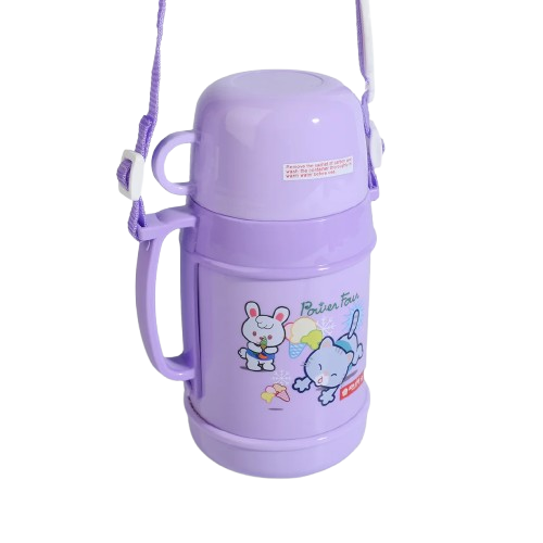Cute Purple Children's Thermos with Cup Lid