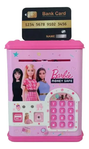 Barbie Electronic Password Money Safe – Kids Interactive Piggy Bank with ATM Card & Coins