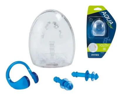 Intex Aqua Flow Youth Nose Clip & Earplug Set - Latex-Free Swim Gear (Ages 8+)