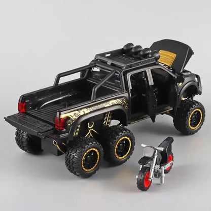 Ford Raptor 6x6 Off-Road Die-Cast Model Truck – Pull-Back Action