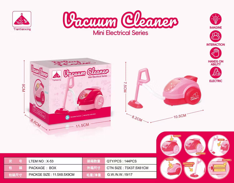 Kids Pretend Play Home Appliances Set – Mini Vacuum Cleaner & Toaster Toy Combo (Ages 3+)