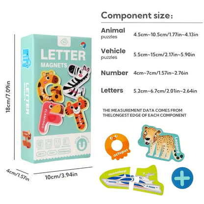 ABC Animal Kingdom Magnetic Letters – 26-Piece Educational Fridge Magnet Set for Toddlers