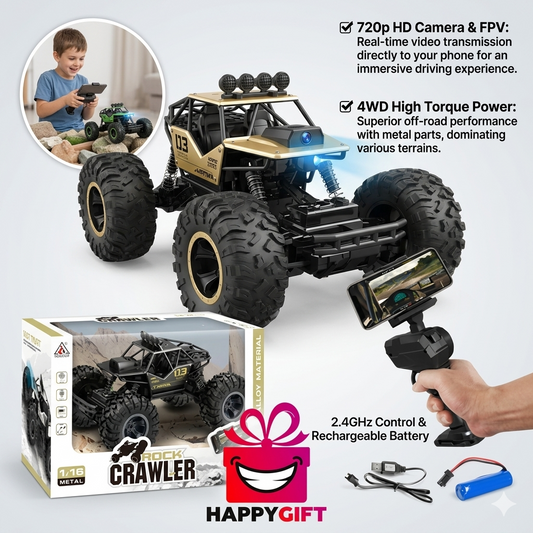 1:16 Off-Road RC Rock Crawler – 2.4GHz High-Torque 4WD Alloy Body Remote Control Monster Truck Toy for Kids