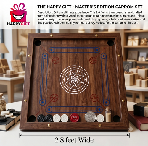 Premium Artisan Walnut Carrom Board Set – Professional Heirloom Quality