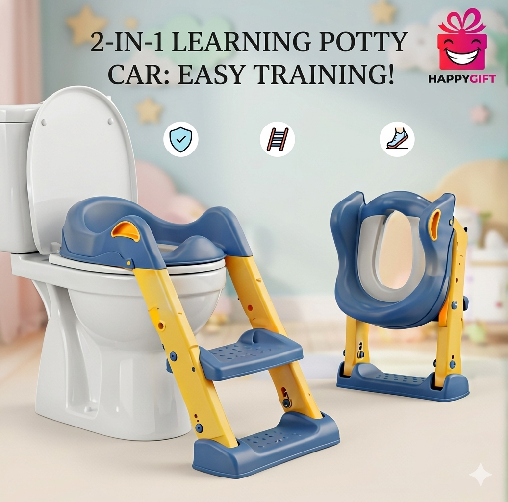 Easy Start Potty Trainer: The Safest Step Ladder & Seat for Toddlers!