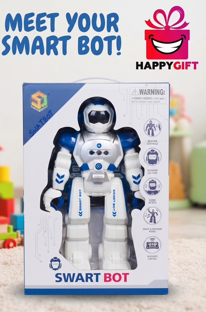 Smart Bot RC Intelligent Robot Toy with LED Visor & Sound Effects