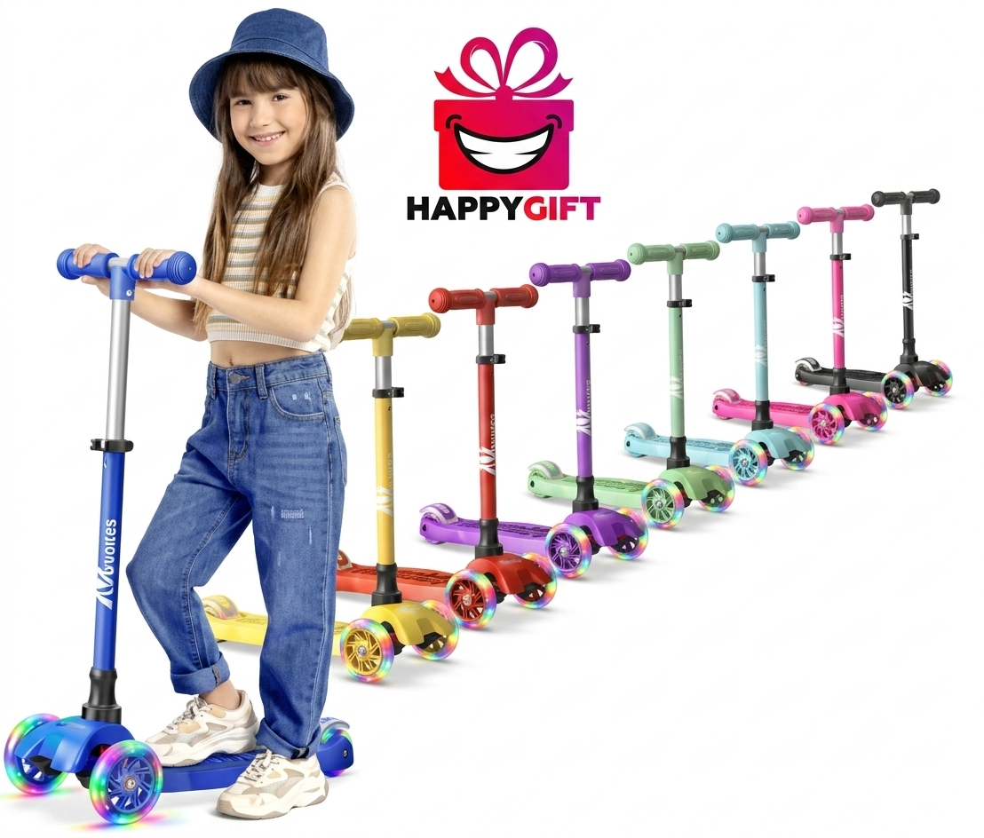 Three-Wheeled Adjustable Kids' Scooters with LED Wheels