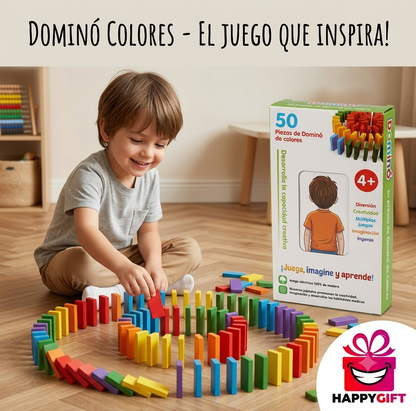 50-Piece Multi-Color Domino Building Blocks – Educational Toy for Kids
