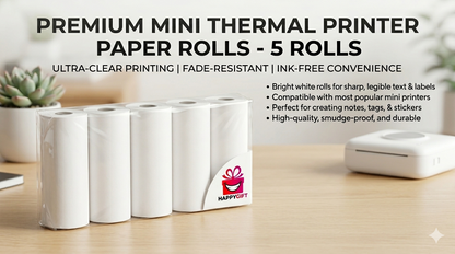 Premium Thermal Printer Paper – 5-Roll Bundle (High-Definition 8k Clarity)