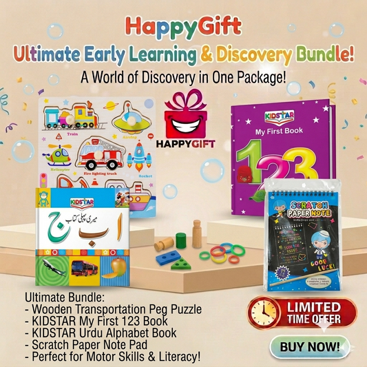 HappyGift Ultimate Early Learning & Discovery Bundle – 4-In-1 Educational Toy Set