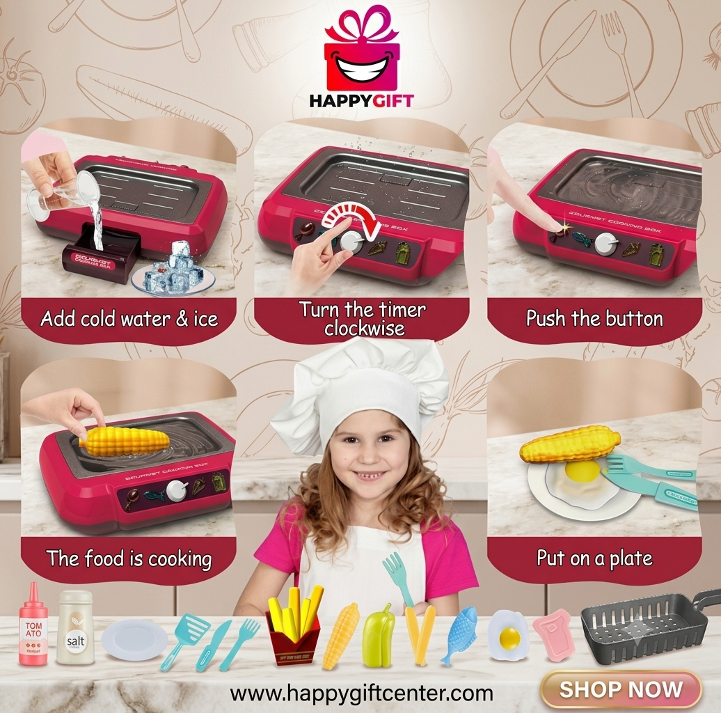 Sizzle & Serve Color-Changing Deep Fryer Kitchen Playset – Interactive Educational Toy for Kids