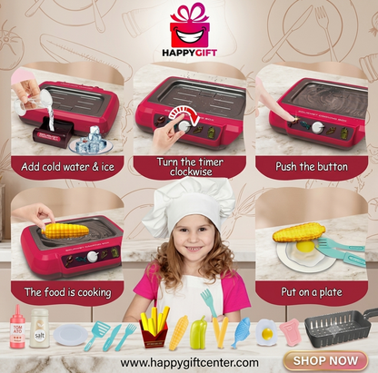 Sizzle & Serve Color-Changing Deep Fryer Kitchen Playset – Interactive Educational Toy for Kids