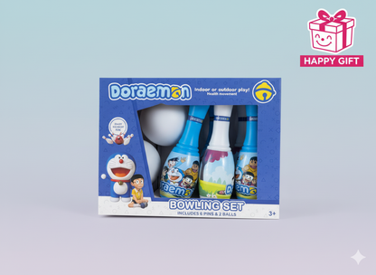 Doraemon Bowling Set for Kids - Indoor/Outdoor Play with 6 Pins & 2 Balls