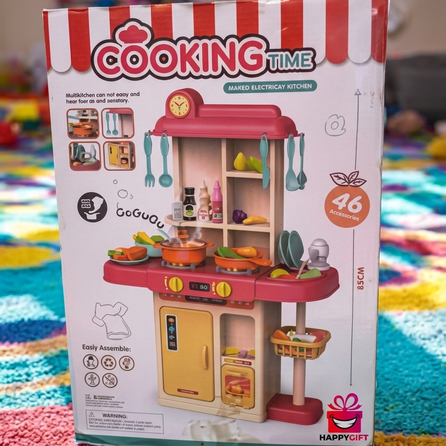 Cooking Time Deluxe Kids Kitchen Playset – 46-Piece Interactive Cooking Toy
