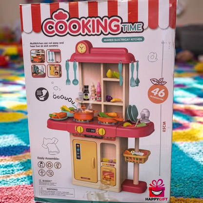 Cooking Time Deluxe Kids Kitchen Playset – 46-Piece Interactive Cooking Toy