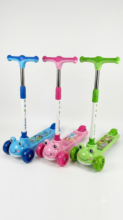 3-Wheel Frog Kick Scooter – Adjustable & Durable