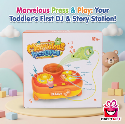 Marvelous Press & Play Toddler DJ Station & Story Toy — 18M+ Interactive Musical Console