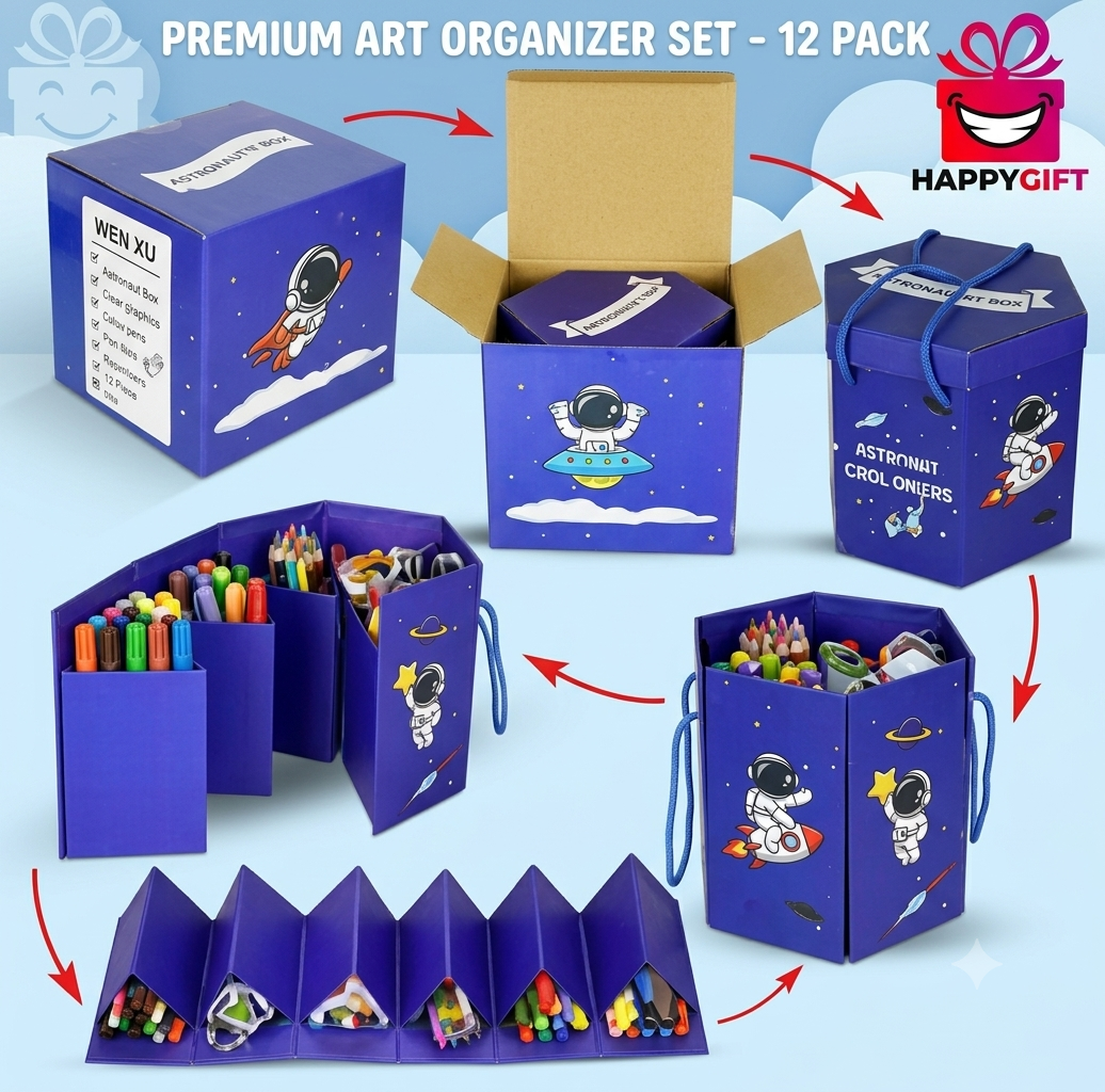 Premium Hexagonal Art Organizer & Creativity Kit