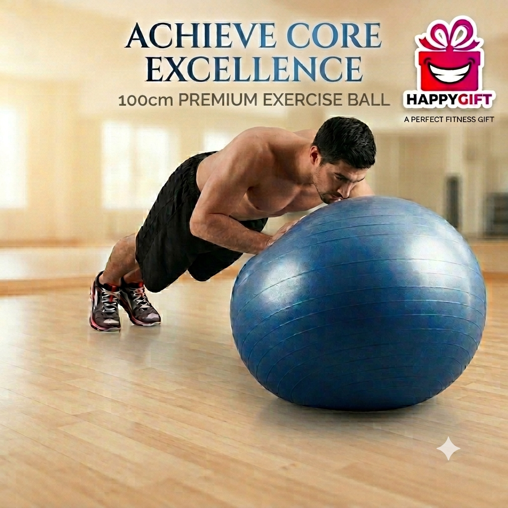 100cm Premium Anti-Burst Exercise Ball – Extra Large for Advanced Core Stability