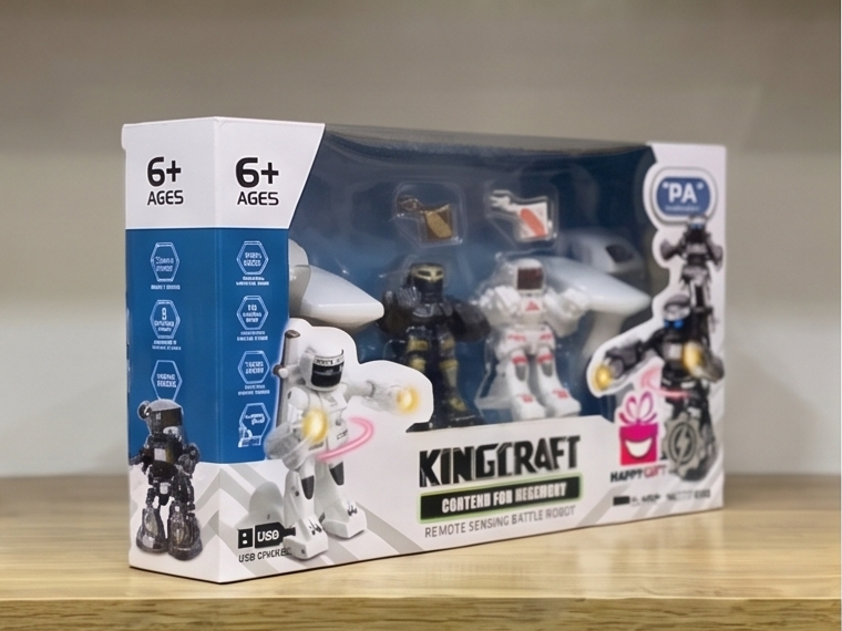 KINGCRAFT Remote Sensing Battle Robot Set - 2.4G+ Interactive Combat Figures