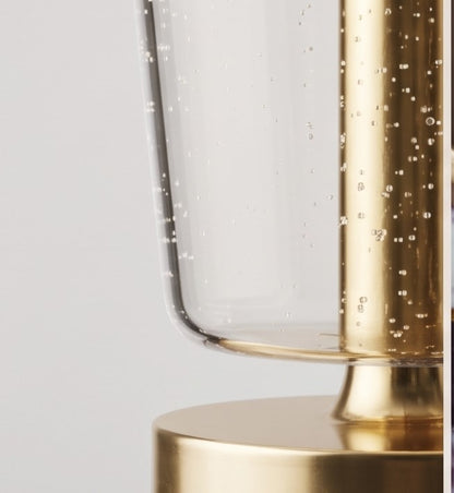 "Illuminate Your Moments: Premium Glass & Brass Happy Gift Lamp"