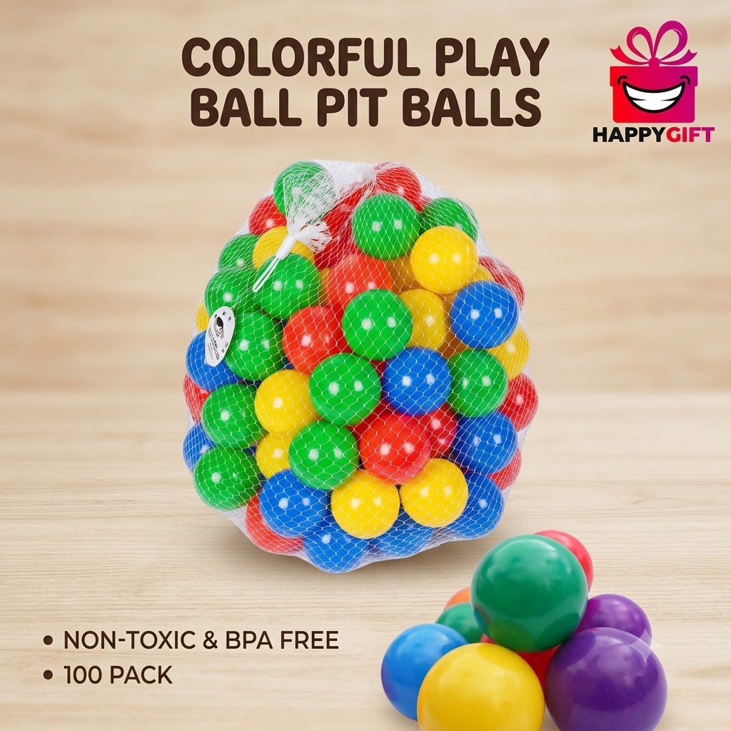 Premium Colorful Fun Play Balls – 50 Pack (Non-Toxic & BPA-Free)