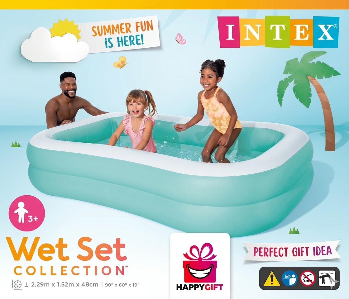 Intex Fun at the Beach Snapset Pool – 4ft x 10in Instant Setup Kiddie Pool