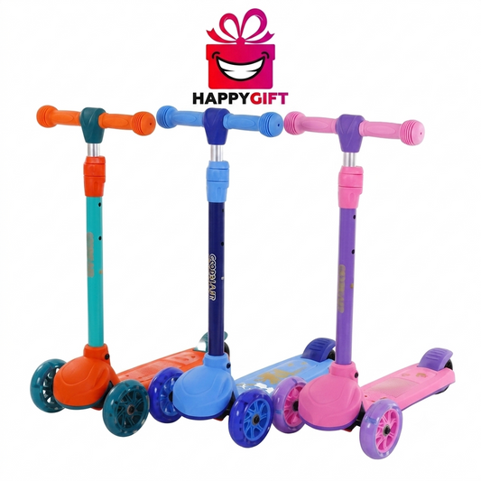 Three-Wheeled Adjustable Kids' Scooters with LED Wheels