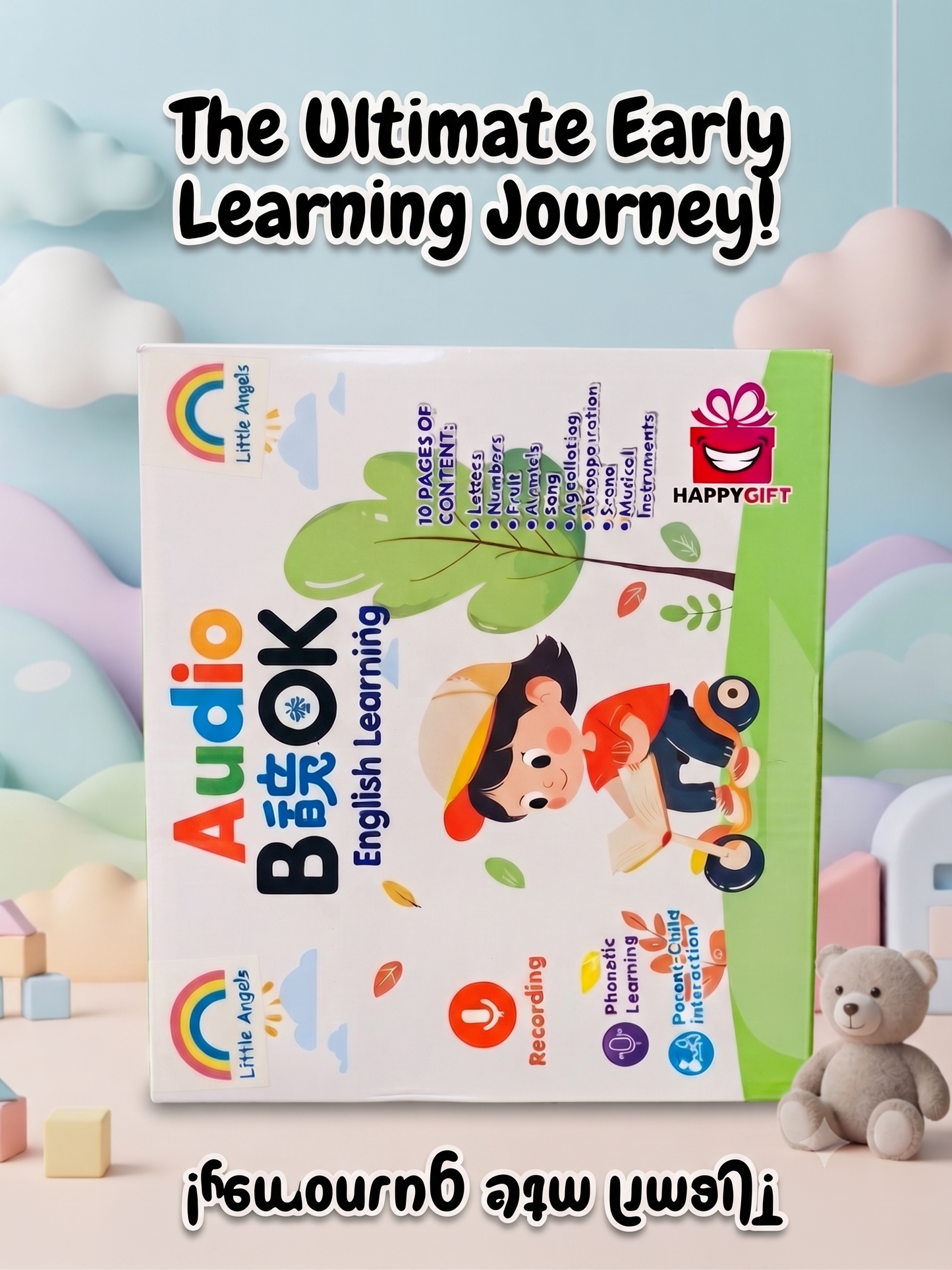 Kids Electronic English Audio Learning Book — 10-Page Interactive Educational Toy