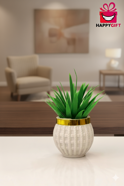 Mini Faux Succulent in White Ceramic Pot – Chic Décor Gift