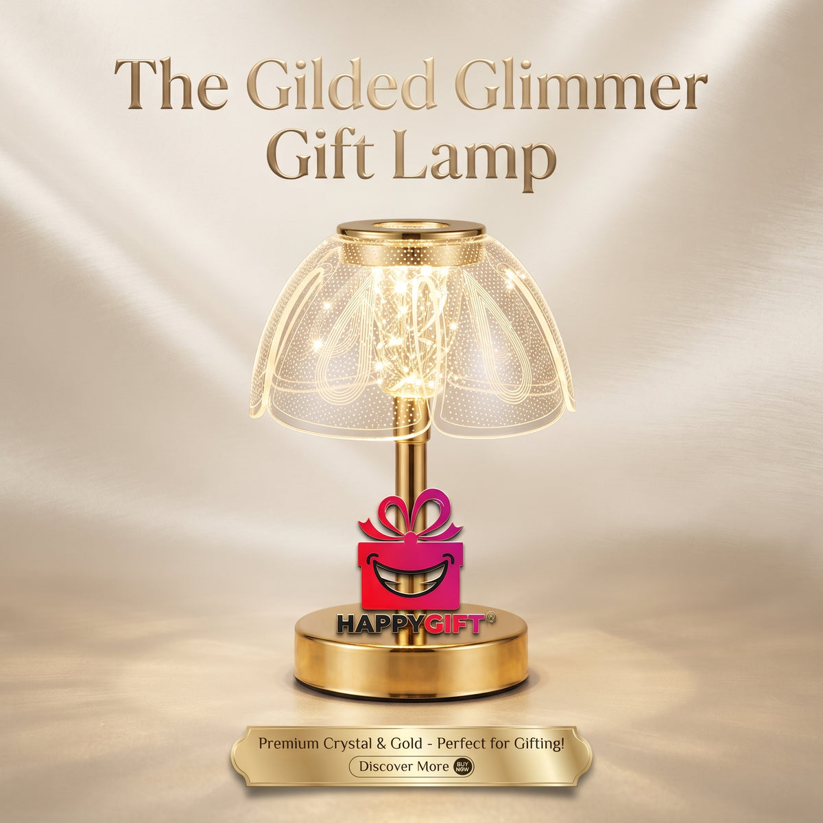 "The Gilded Glimmer Gift Collection: Premium Crystal & Gold Touch Lamps"