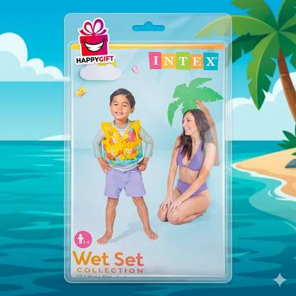 Intex Wet Set Collection Tropical Fish Swim Vest – Inflatable Safety Jacket for Toddlers