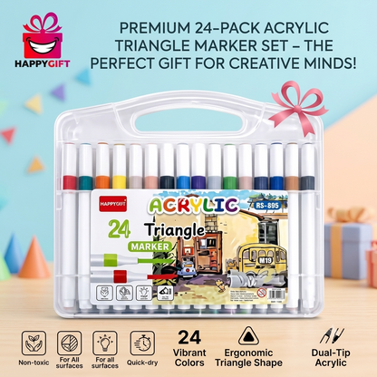 Premium 24-Piece Acrylic Marker Set – The Ultimate Creative Gift for Artists!