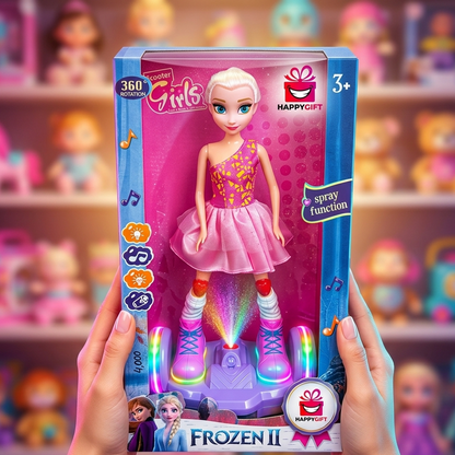 Scooter Girls Electric Dancing Doll with LED Lights & Music – Spray Function Balance Scooter Toy