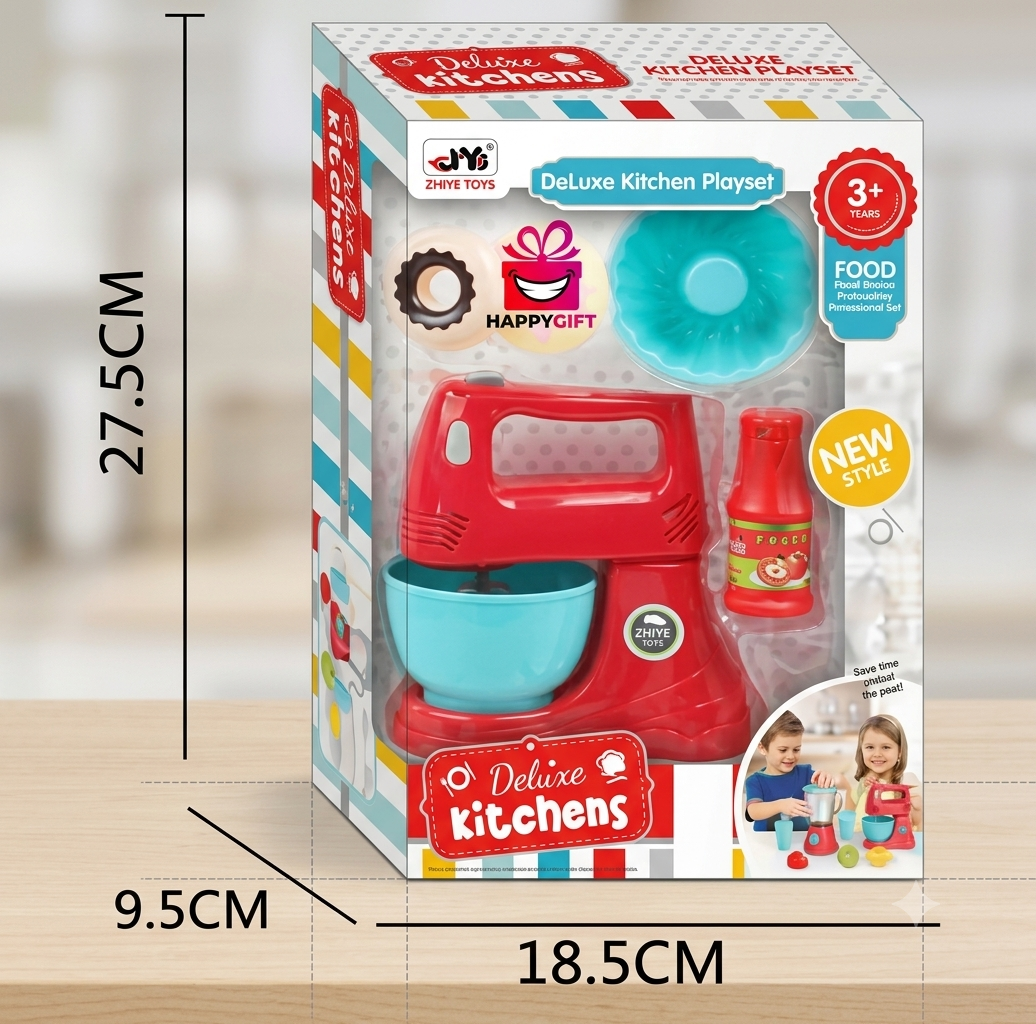 Kids Toy Stand Mixer Playset – Pretend Play Kitchen Baking Toy for Toddlers (Ages 3+)