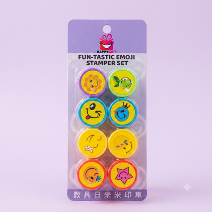 HAPPY GIFT FUN-TASTIC EMOJI STAMPER SET – Colorful Creative Stamper Set for Kids
