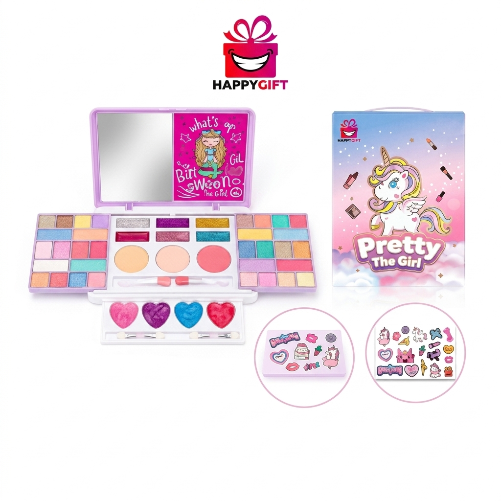 Kids Unicorn Makeup Kit for Girls - Washable Pretend Play Cosmetic Set