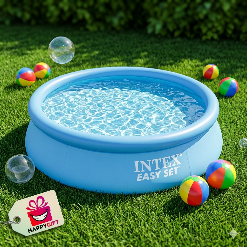 Intex Easy Set Inflatable Above Ground Pool – 8ft x 24in Family Swimming Pool